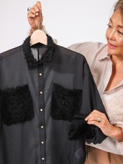 BRAHMIN(ラメジャガードシアーブラウス）