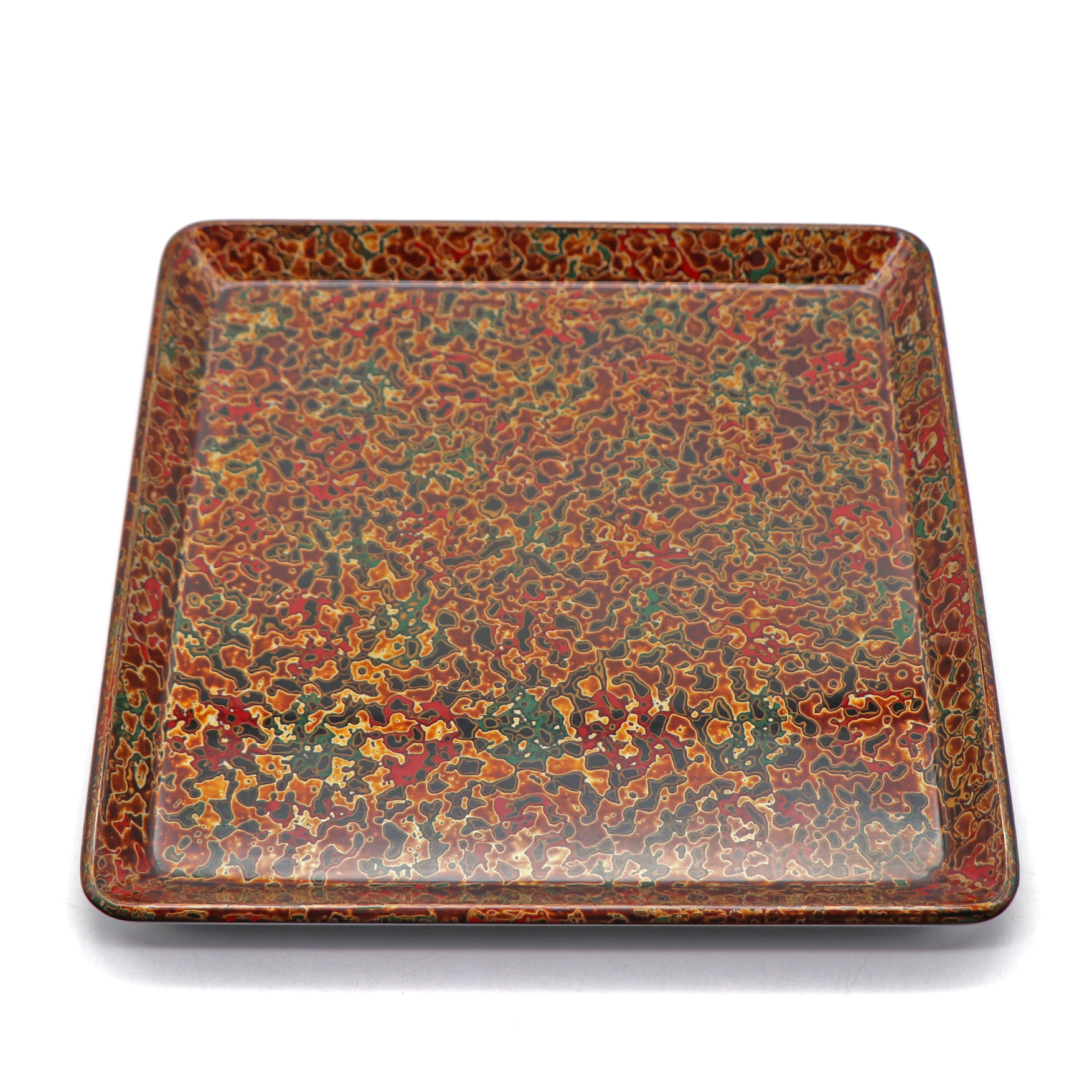 津軽塗（唐塗）バカ塗り・お盆・角盆・トレー・漆器・No.221028-24