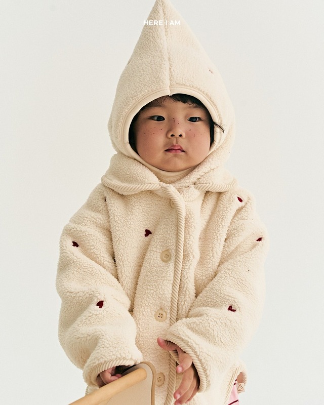 【取寄】here i am｜heart overfit jacket｜ハートオーバーフィットジャケット｜XS-XL｜1-7y