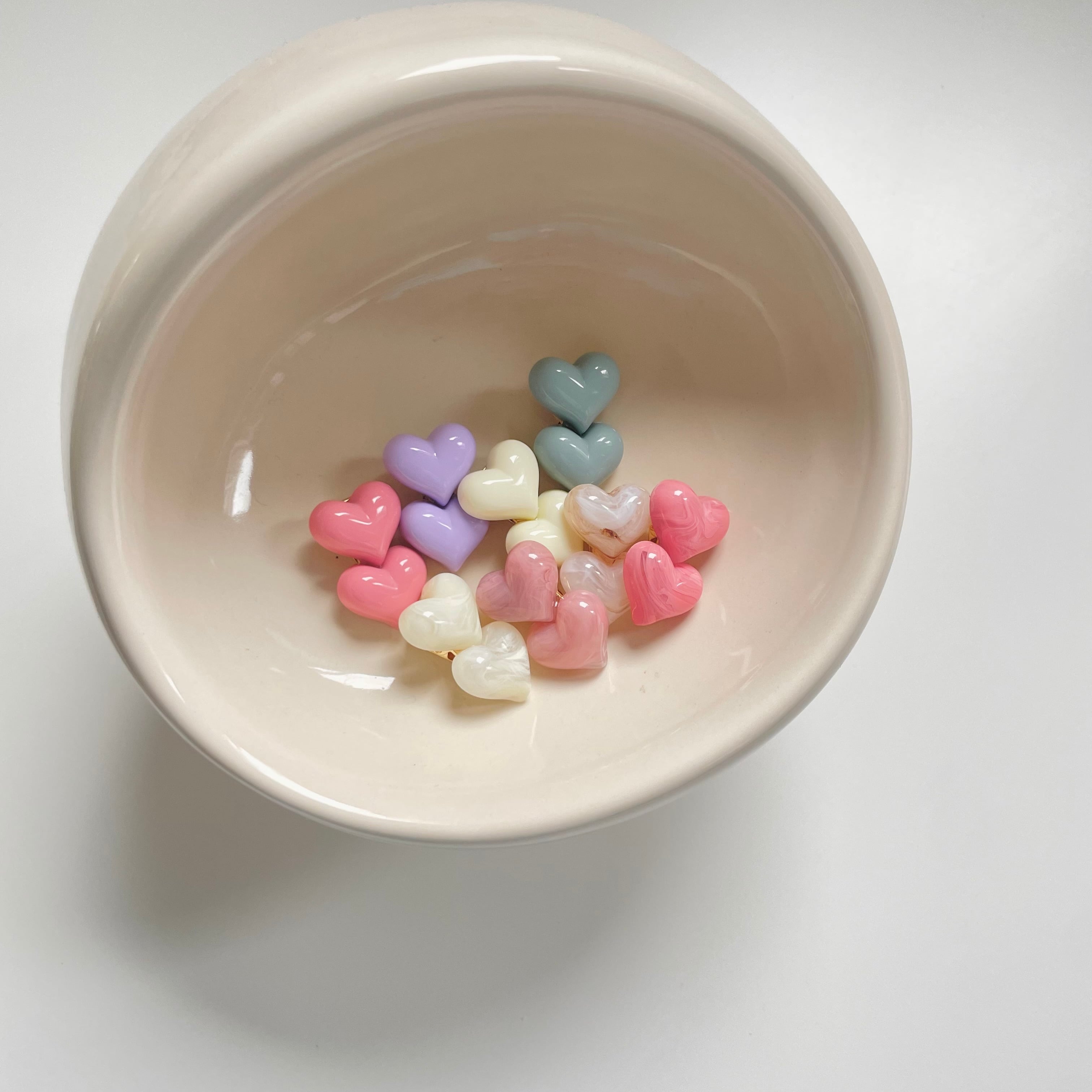 オリジナル 】新色8color - Heart double pin / 8色ハートピン