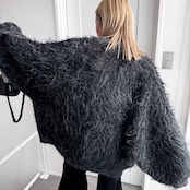 MOKE MOKE shaggy over knit CD/black