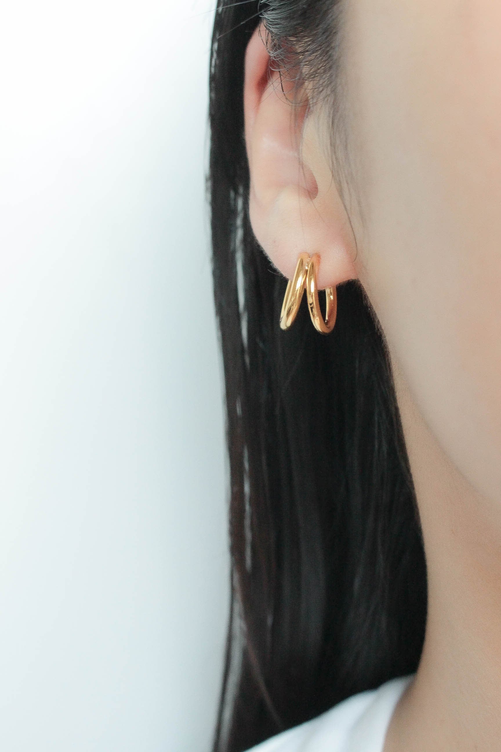 Double Hoop Earring | 金属アレルギー対応のアクセサリー ebine
