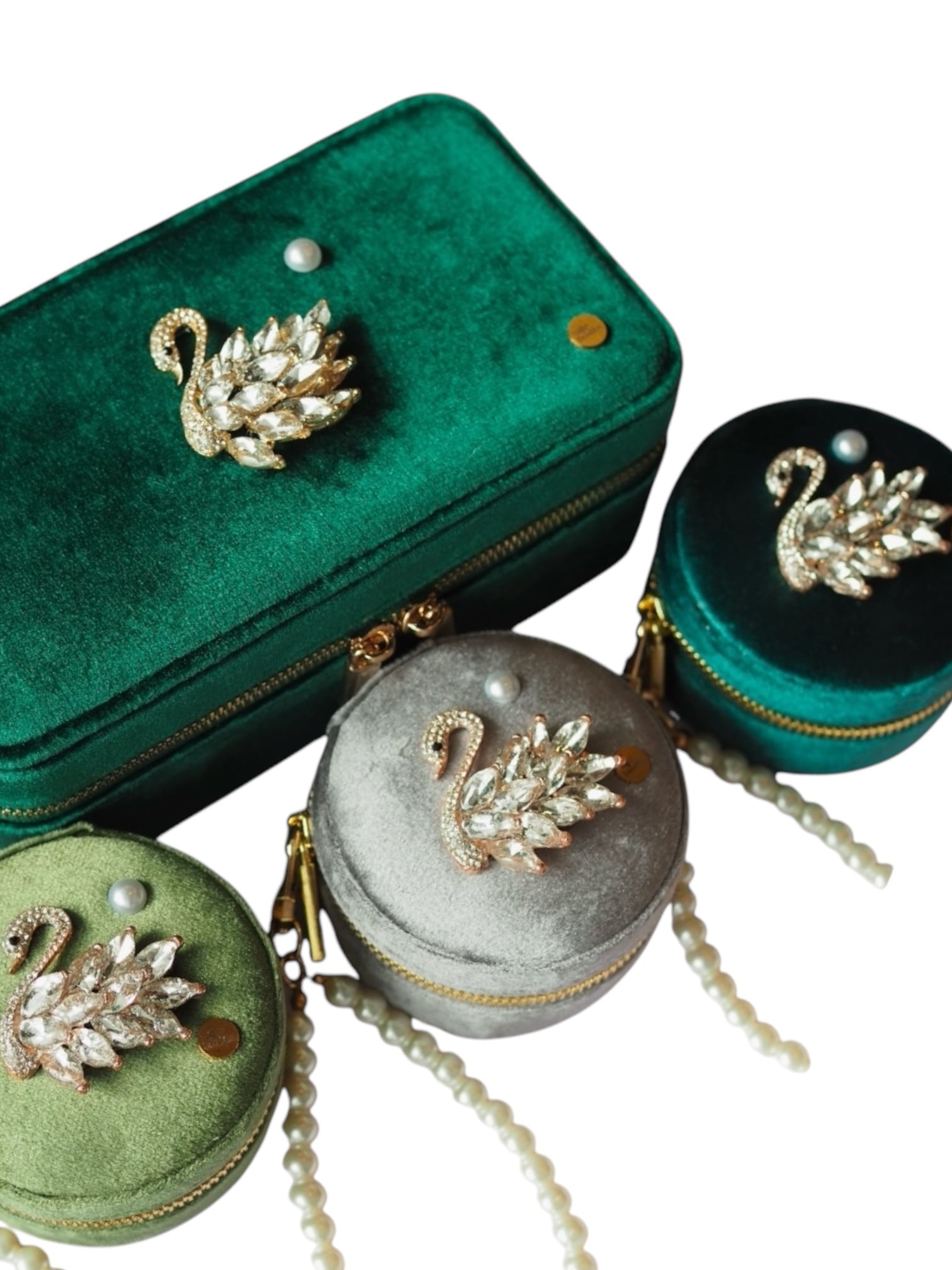 時計と宝石の調和|腕時計も収納可能|二段式ジュエリーボックス |Swan