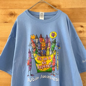 【GILDAN】プリント Tシャツ イラスト クレヨン XL オーバーサイズ US古着 アメリカ古着