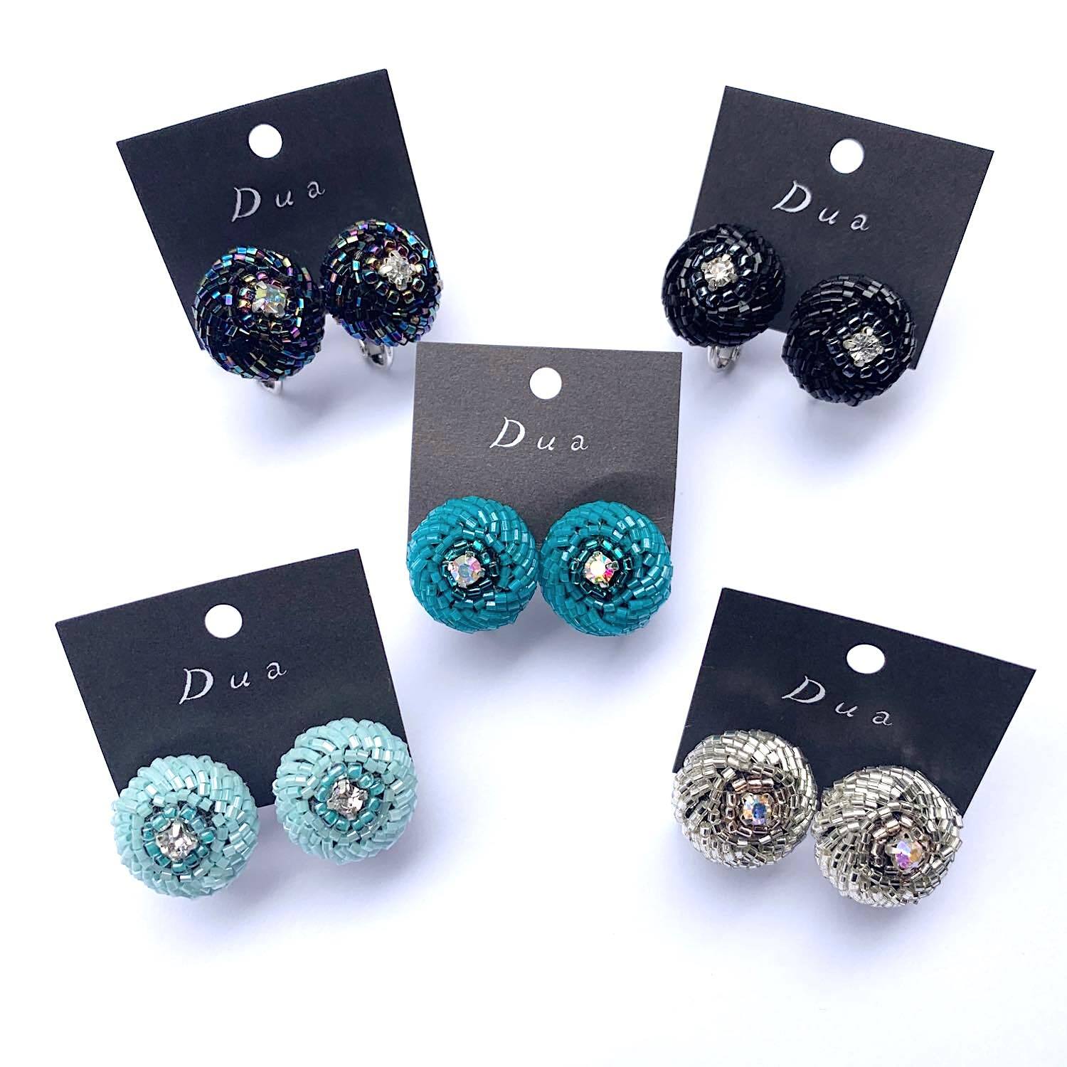 再入荷〉Duaオリジナル ビジュー付きビーズデコパーツの〈ピアス