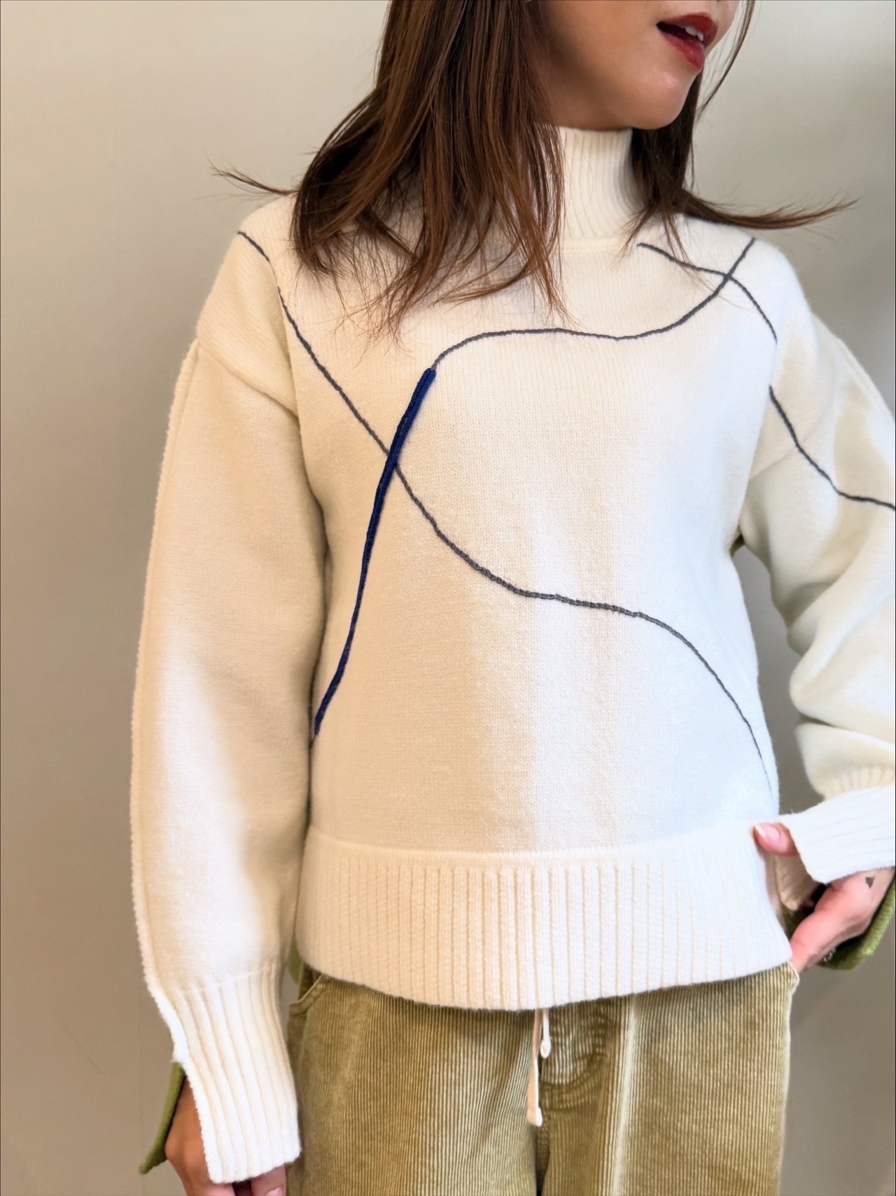 エイミーロウ  Eimee Law アーチライン配色ニット