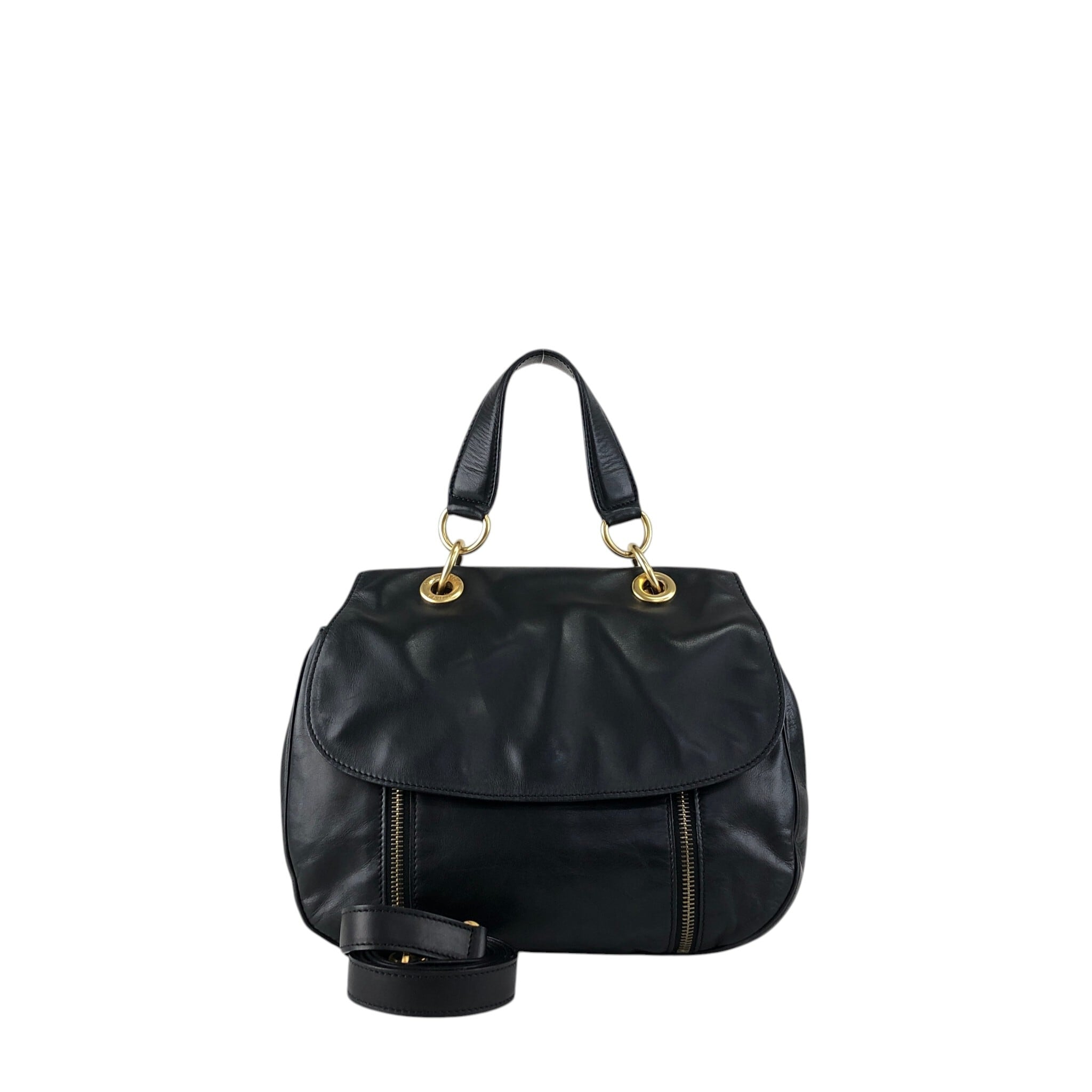 CELINE セリーヌ ショルダーバッグ ブラック レザー 2way vintage