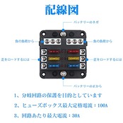 ADPOW 6ウェイ 回路カーボート ヒューズボックス ホルダー 防水 LED警告ライト キット付き ATO ATC ブロックヒューズ ブレードヒューズ 5A 10A 15A 20A 自動車 ボートマリン トライクに適用 DC 12V-32V