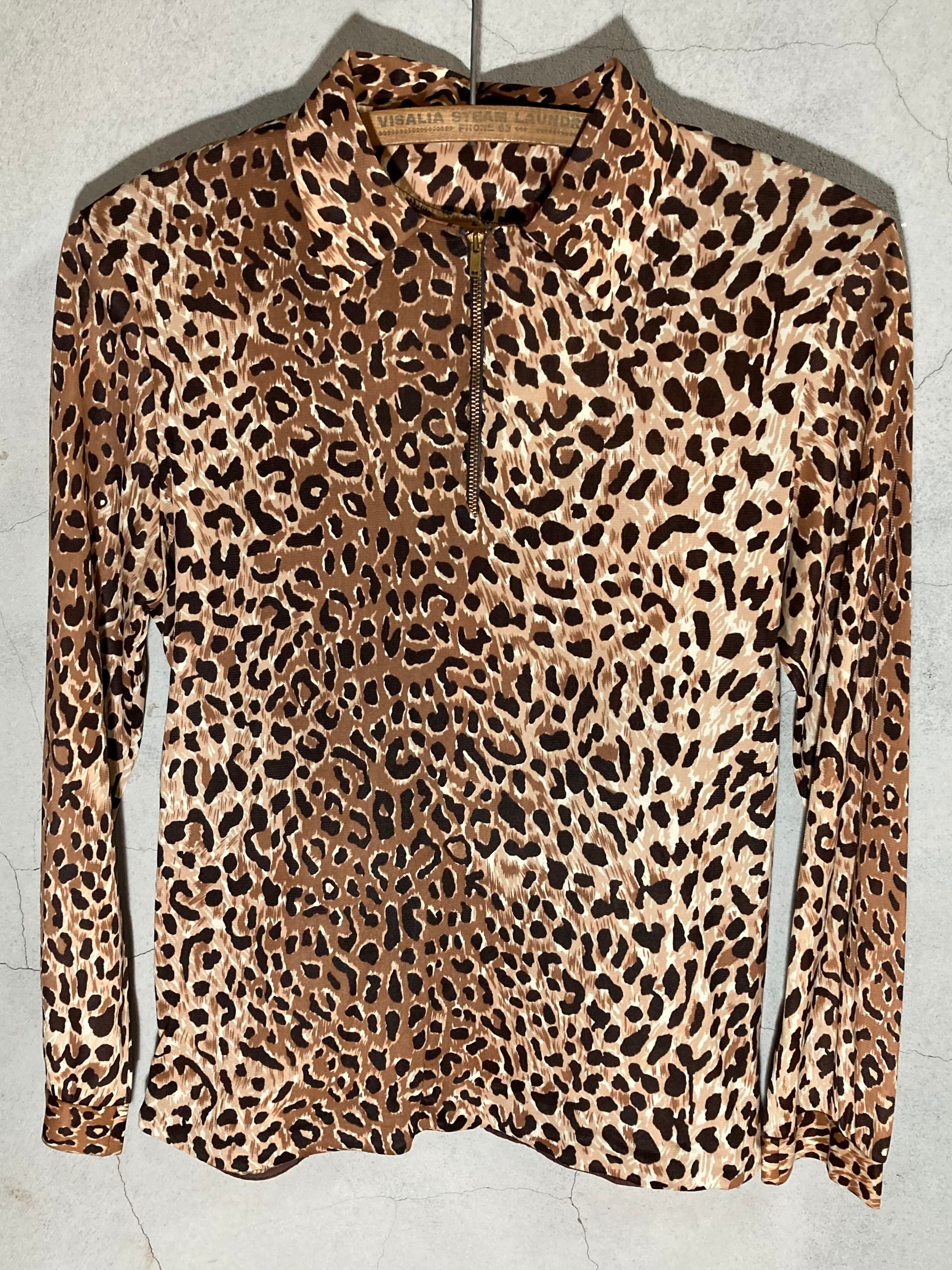 50s VINTAGE LEOPARD BLOUSE (beady clothing)