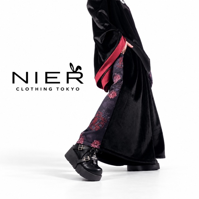 内側高品質フリース赤彼岸花VELOUR SUPER WIDE PANTS