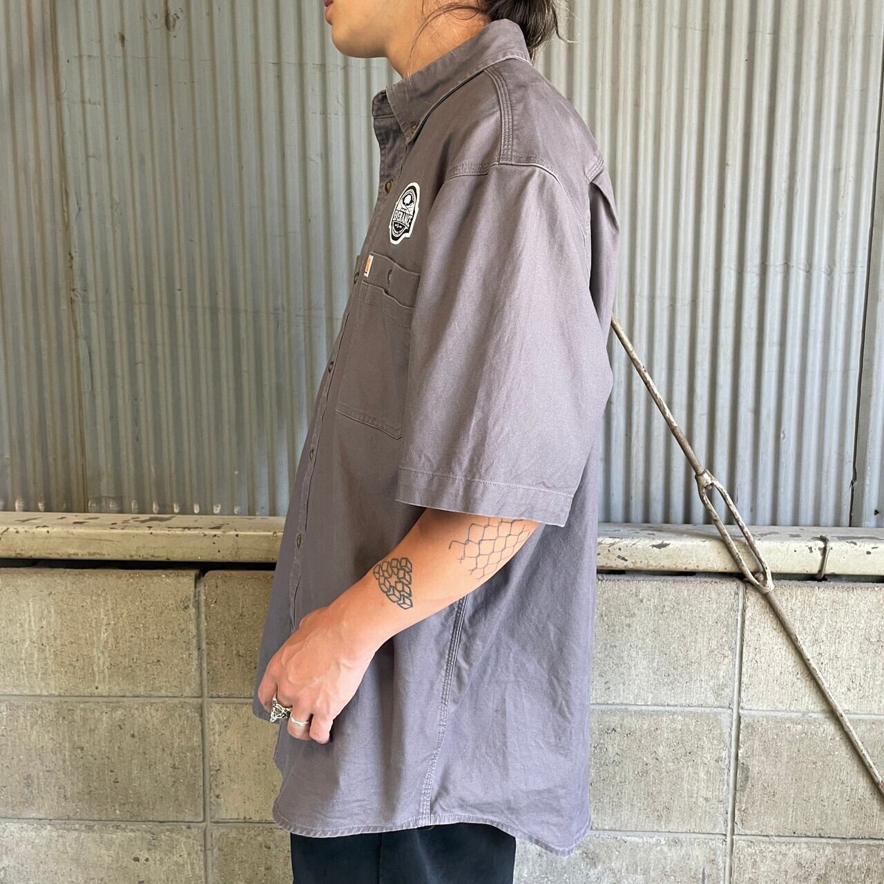 Carhartt カーハート RELAXED FIT 企業ロゴワッペン 半袖ワークシャツ