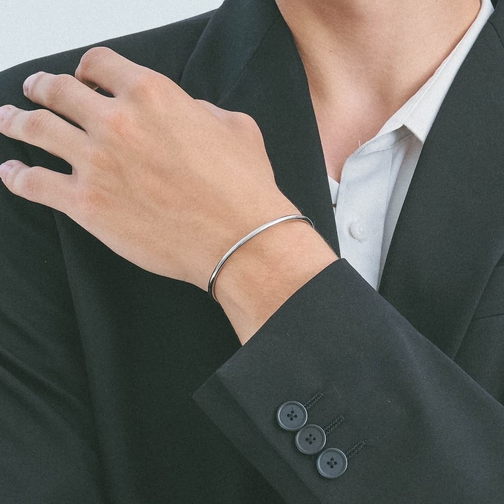 thin simple bangle (silver) #b67 | garcia