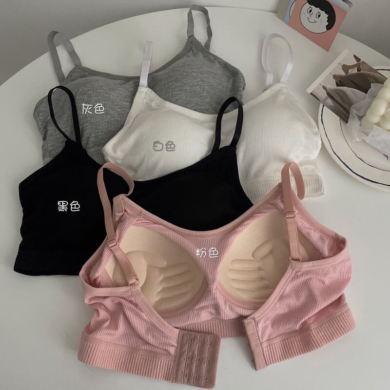美しい背中の腹部ベスト夏の新しいスタイルスチールリングなし厚いコットンパッドギャザーブラ下着アンチグレアベーススリング 1号婦人68538639655