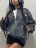 女性用スカルボーンパターンTシャツ,ジッパー付きY2k厚手の長袖カジュアルコート,特大スウェットシャツ パーカー ジャージ ｙ２ｋ T240908203435_20