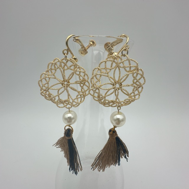 水引イヤリング　花まるちゃんイヤリング