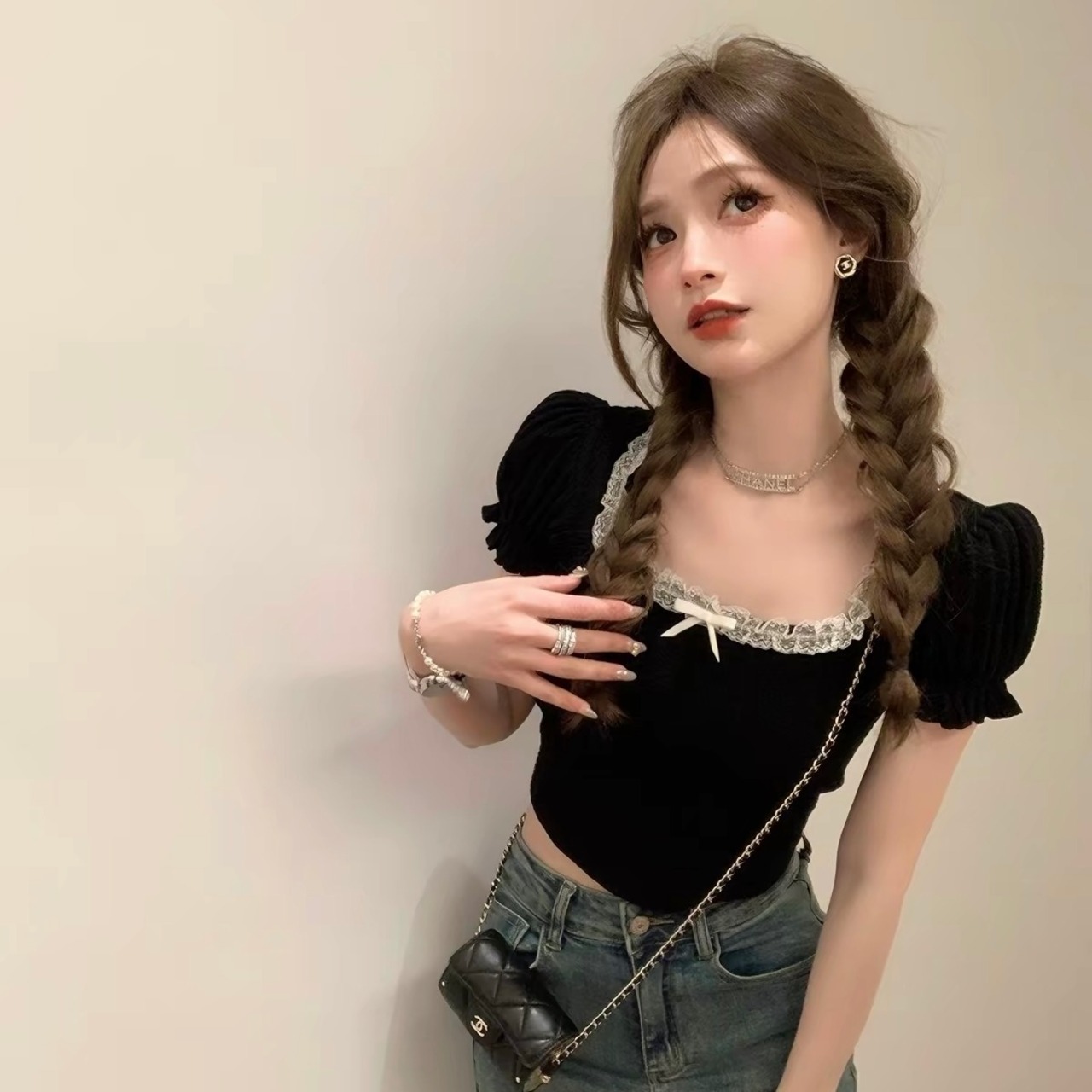 Square-Neck Off-Shoulder Top