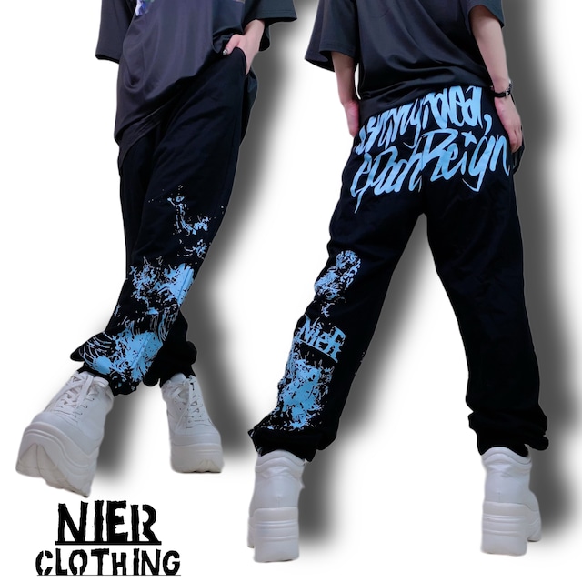 LIGHT BLUE×BLACK SWEATPANTS 【彼岸花】