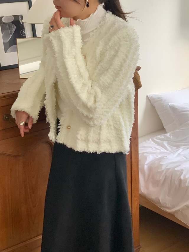 (予約) signature / Tweed cardigan 2color