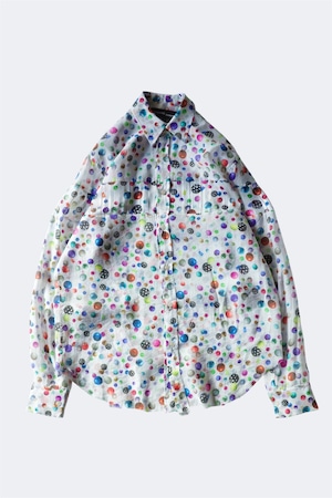 EDWARD CUMING 【SHOWER BEAD HEART SHIRT -CONFETTI-WHITE-】