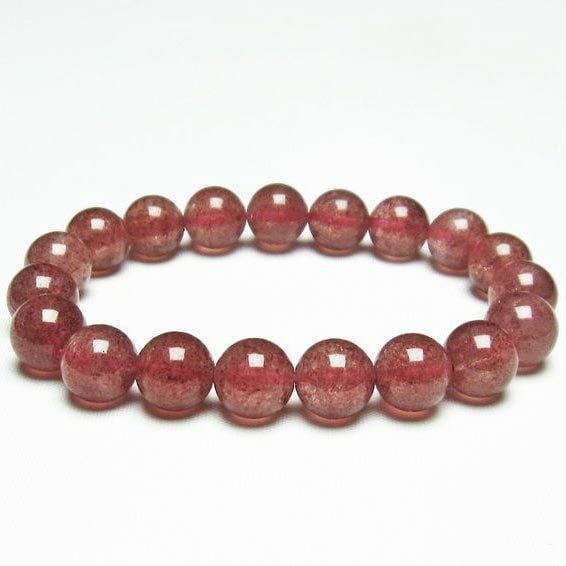 ストロベリークォーツ ブレスレット 苺水晶 10mm 一点物 メール便可 [M便 1/10] 111-22244
