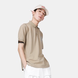 送料無料 【HIPANDA ハイパンダ】メンズ ラインストーン ポロシャツ MEN'S RHINESTONE POLO SHIRT / BEIGE