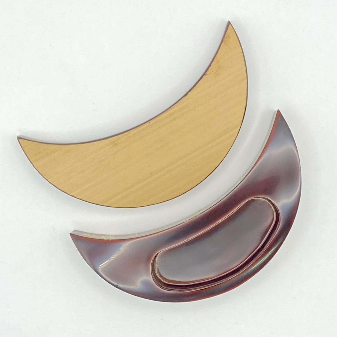 香道具 香合 三日月升香合 道場宗廣 鵬雲斉好 竹造 蒔絵 秋草