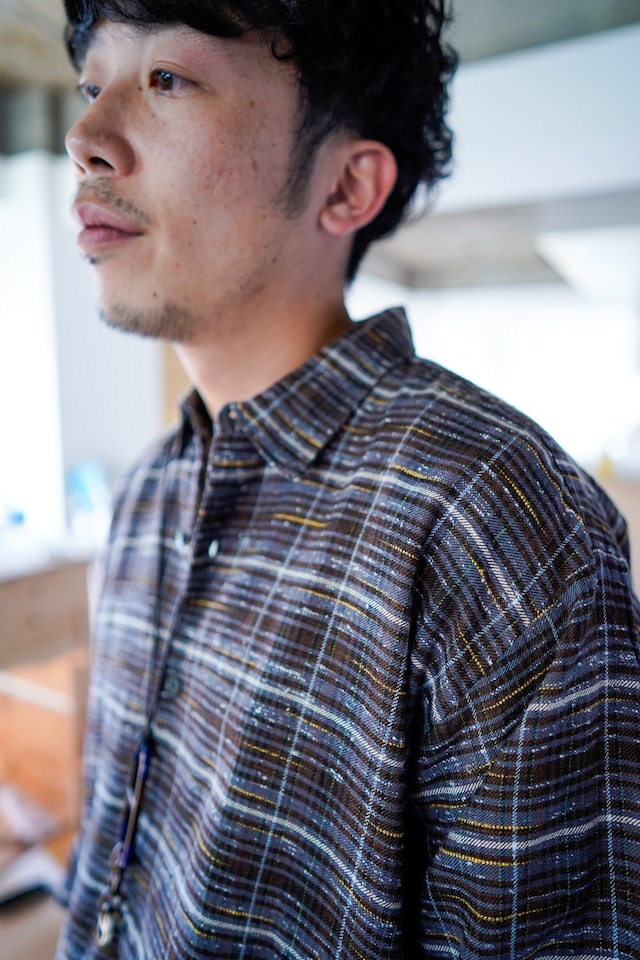 【1950s】"French Made, Rare Fabric" Cotton Pull-over Shirts / 911