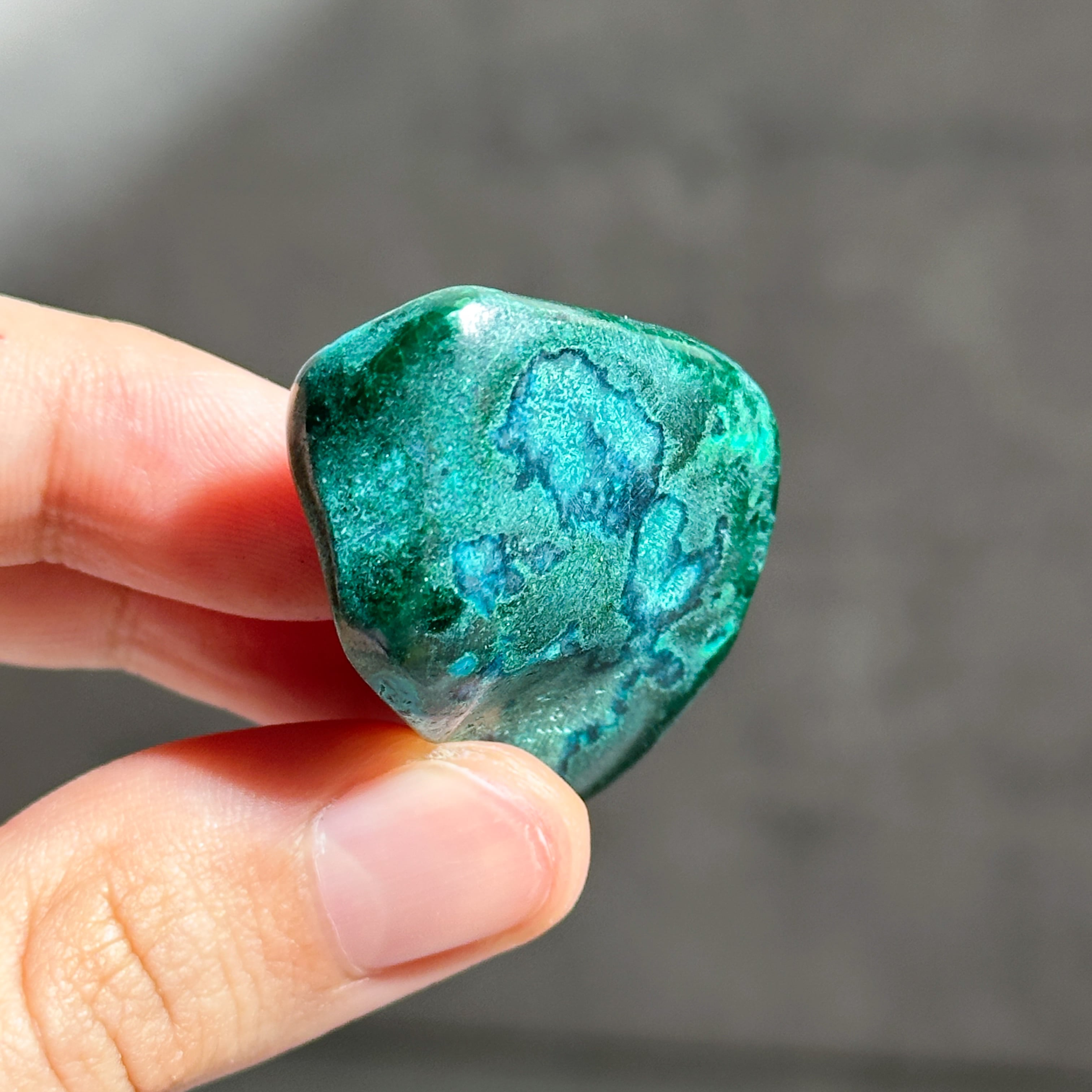 マラカイト with クリソコラ(マラコラ) タンブル41◇ Malachite with マラカイト with クリソコラ(マラコラ) タンブル41◇ Malachite with