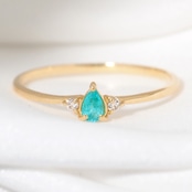 パライバトルマリン ブラジル産 リング 0.1ct D0.02ct k18 CGL産地鑑別所付き