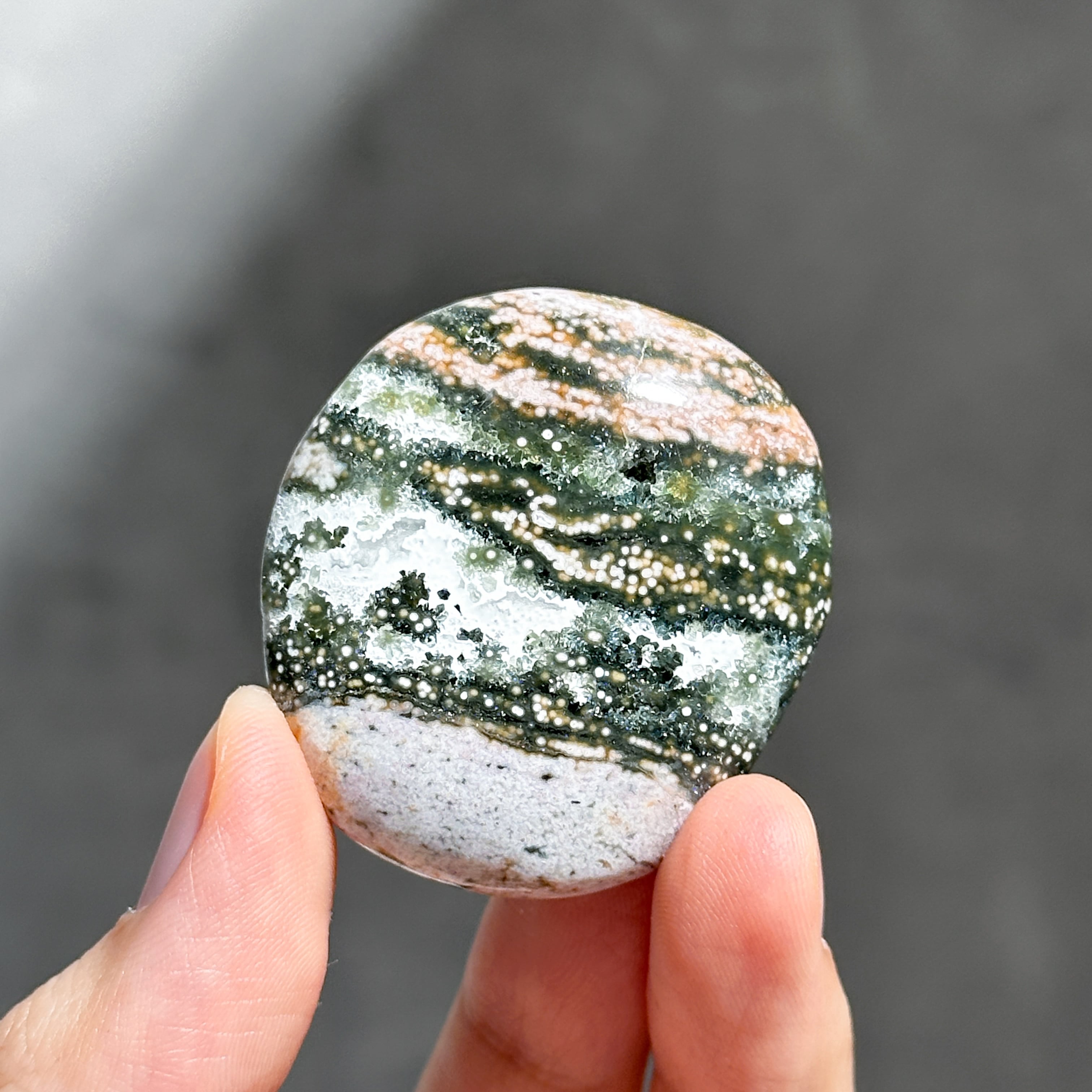 オーシャンジャスパー パームストーン41◇ Ocean Jasper ◇天然石