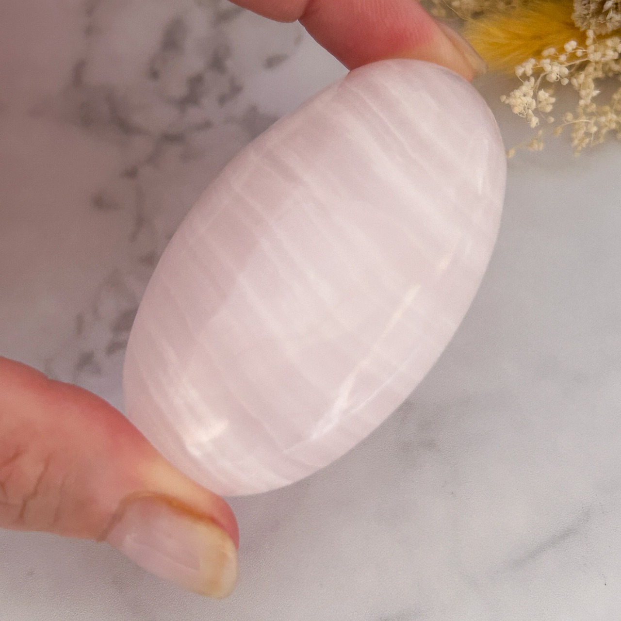 ピンクカルサイト パームストーンB