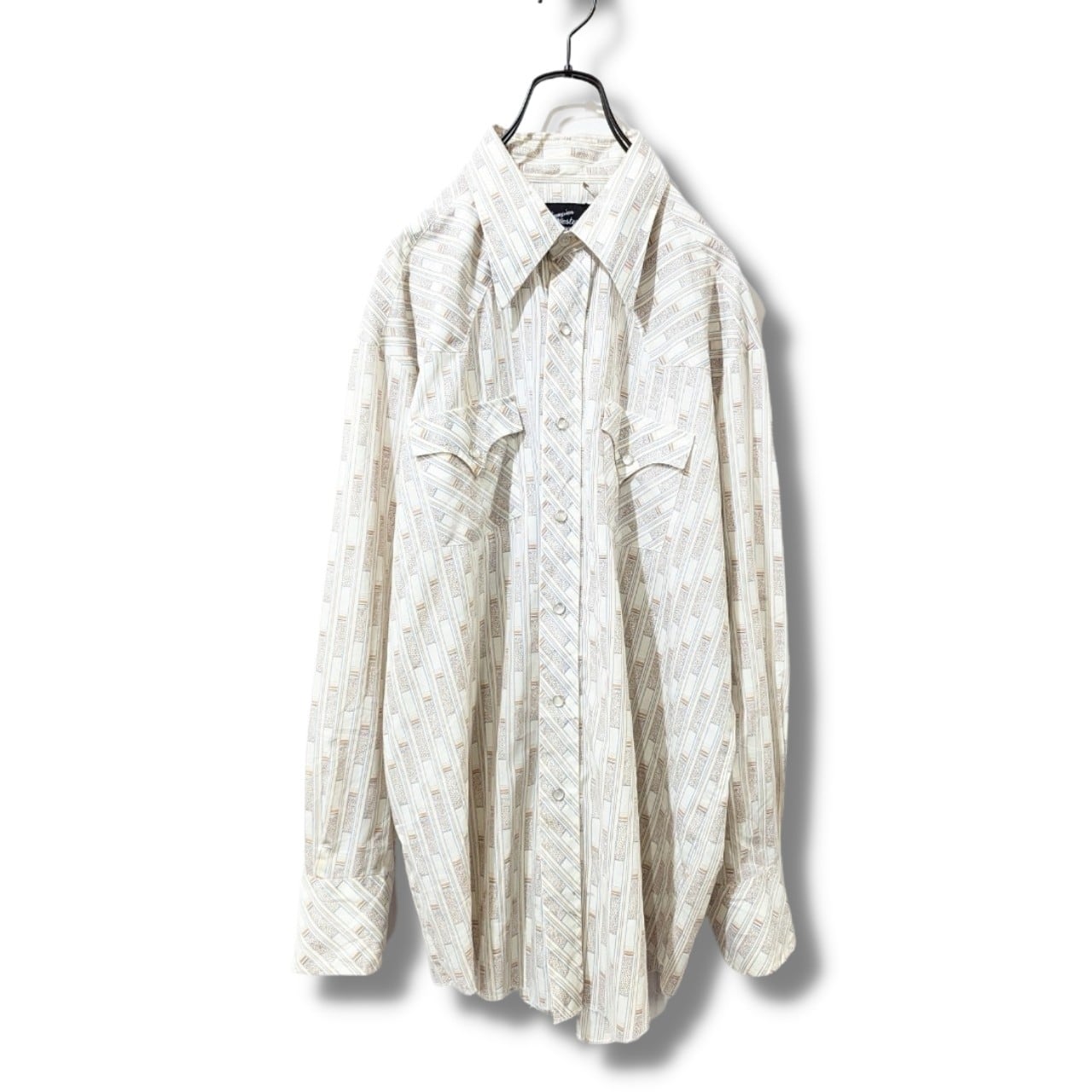 ウエスタンシャツ 古着 ビンテージ 70〜80's 生成り BS767