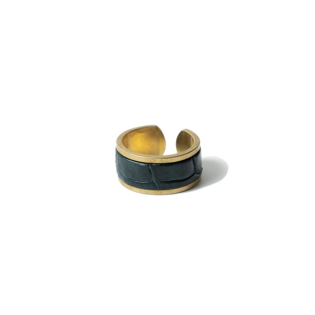 leather ring [ Nile crocodile - DEEP GREEN - ]