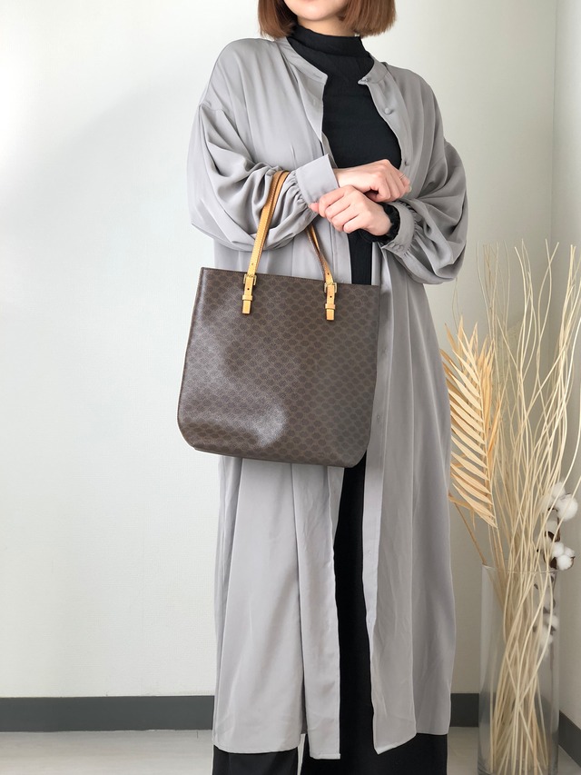 CELINE セリーヌ マカダム ハンドバッグ ブラウン PVCレザー トートバッグ vintage ヴィンテージ オールド n57c6g