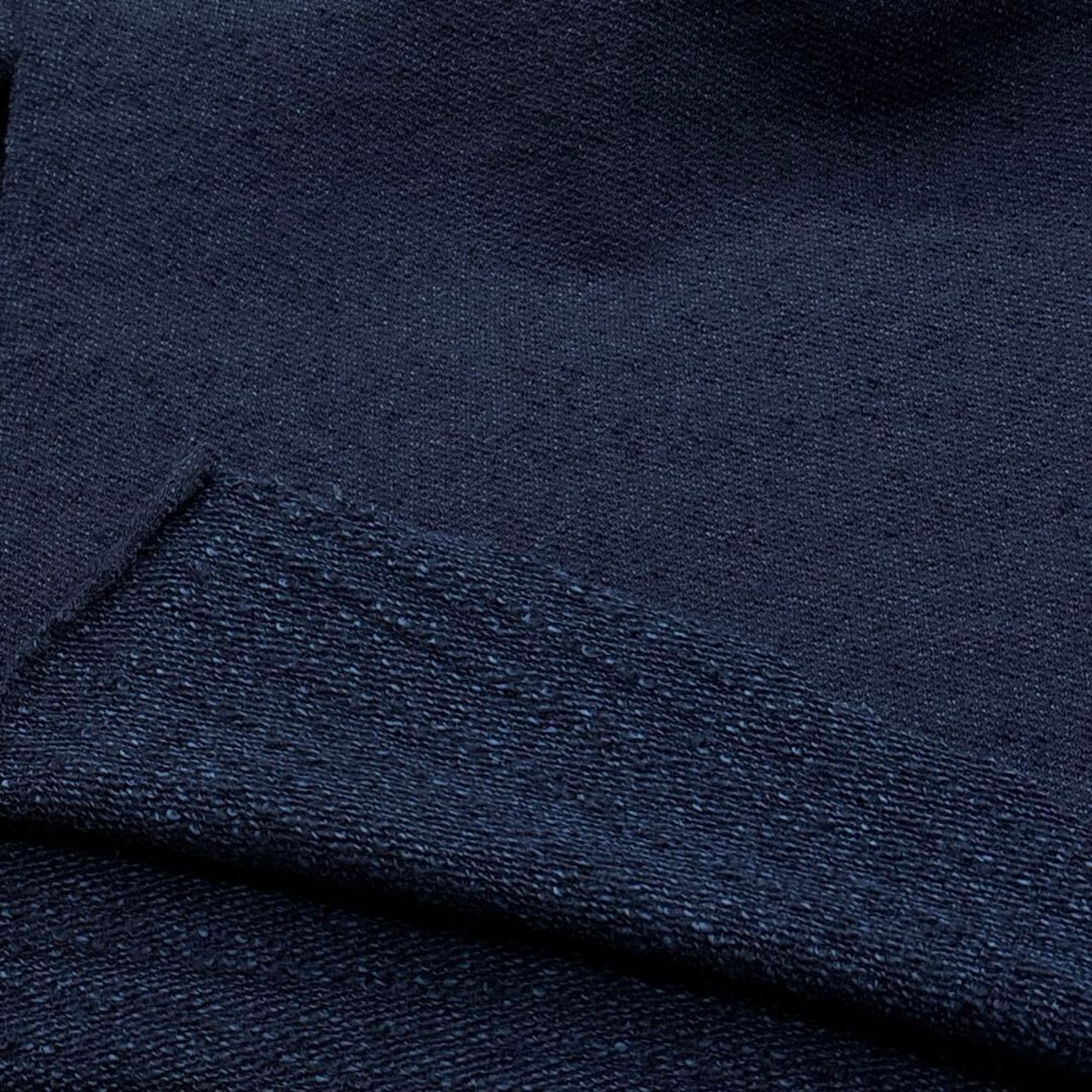 ★TC138◆2m◆訳アリ◆ウールアクリル混裏毛ニット生地◆ネイビー