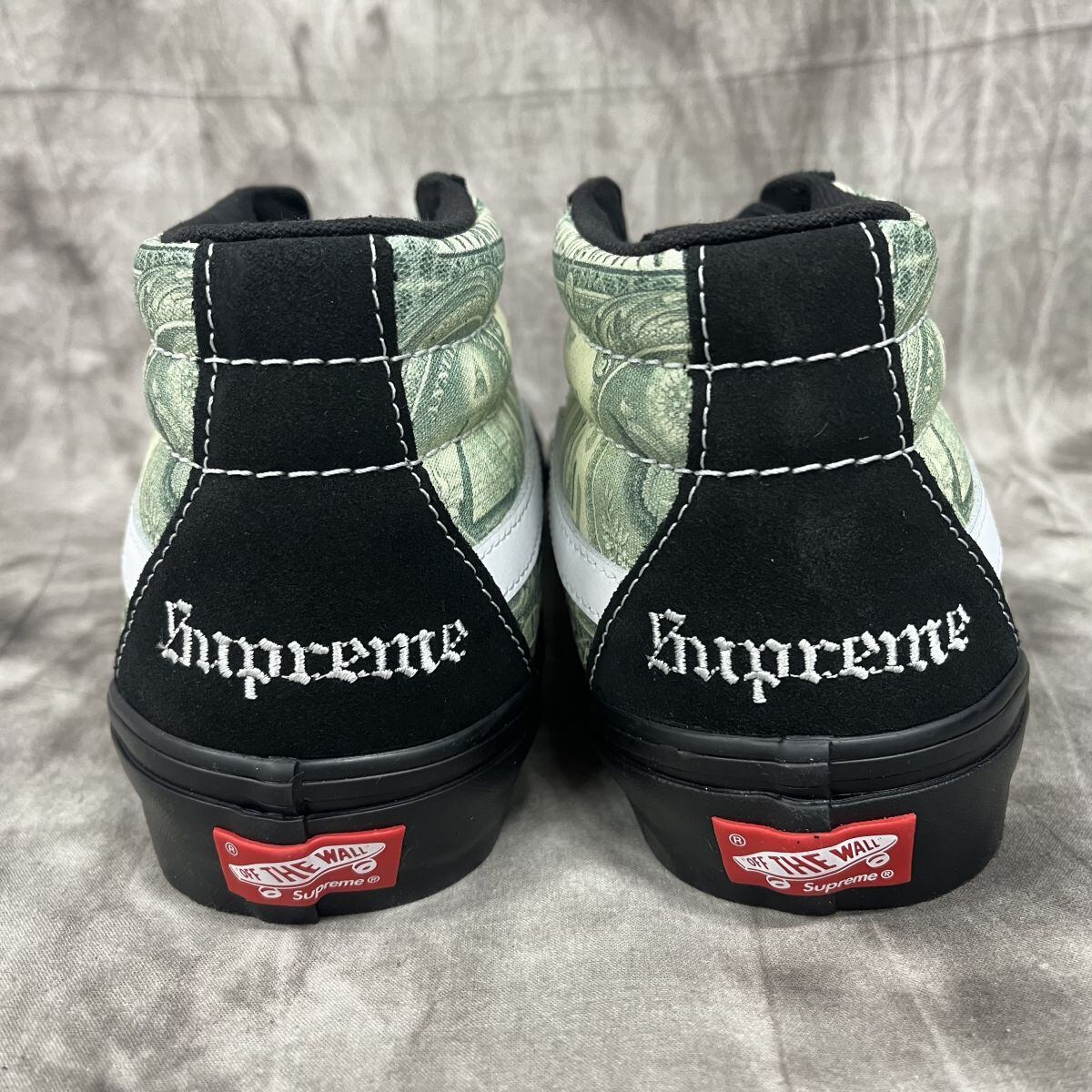 SUPREME シュプリーム 23SS×VANS SKATE GROSSO MID VN0A5FCGBMA バンズ ダラープリント スケートグロッソ ミッドカットスニーカー US9/27cm ブラック