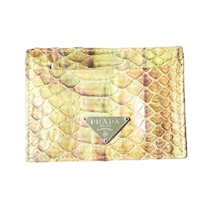 PRADA python leather card case
