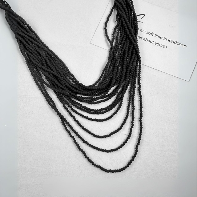 Matte color multi-layered bead necklace C1009