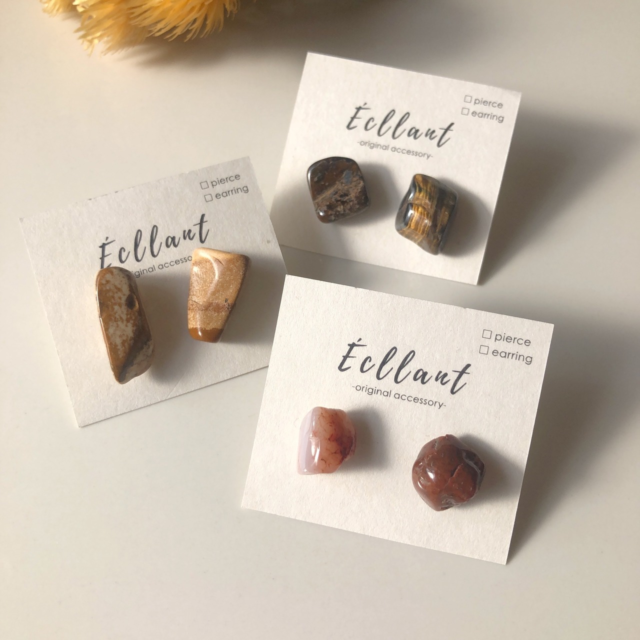 天然石 一粒ピアス