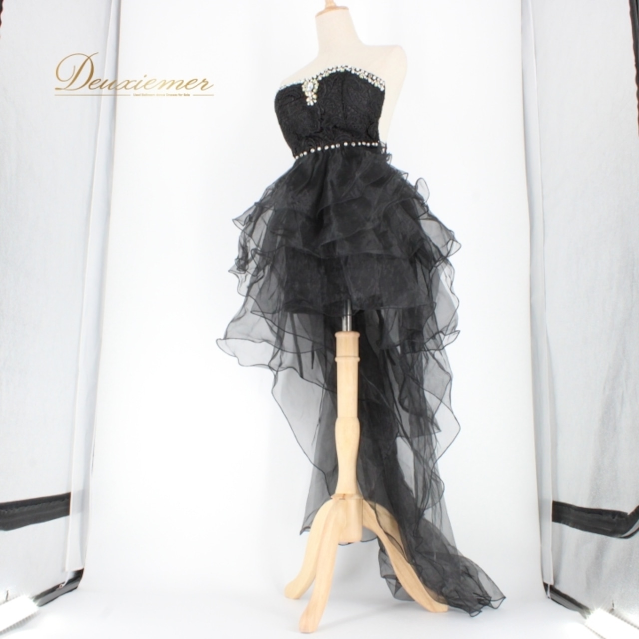 パーティドレス キャバドレス ナイトドレス ステージ衣装 dazzy queen クラブ カラオケ 発表会 演奏会 社交ダンス 黒 ブラック系 ビジュー ラインストーン 花柄 ゴージャス おしゃれ セクシー フォーマル ドレッシー 女性用 お出かけ 特別な日 ストレッチなし 胸パッド付き エレガント デザイン ドレスアップ 着回し 夜のイベント