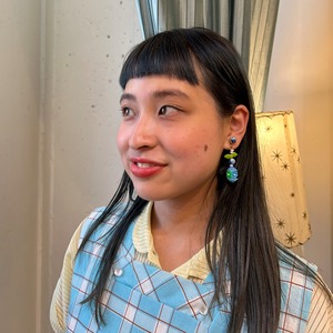 vintage flower blue earrings