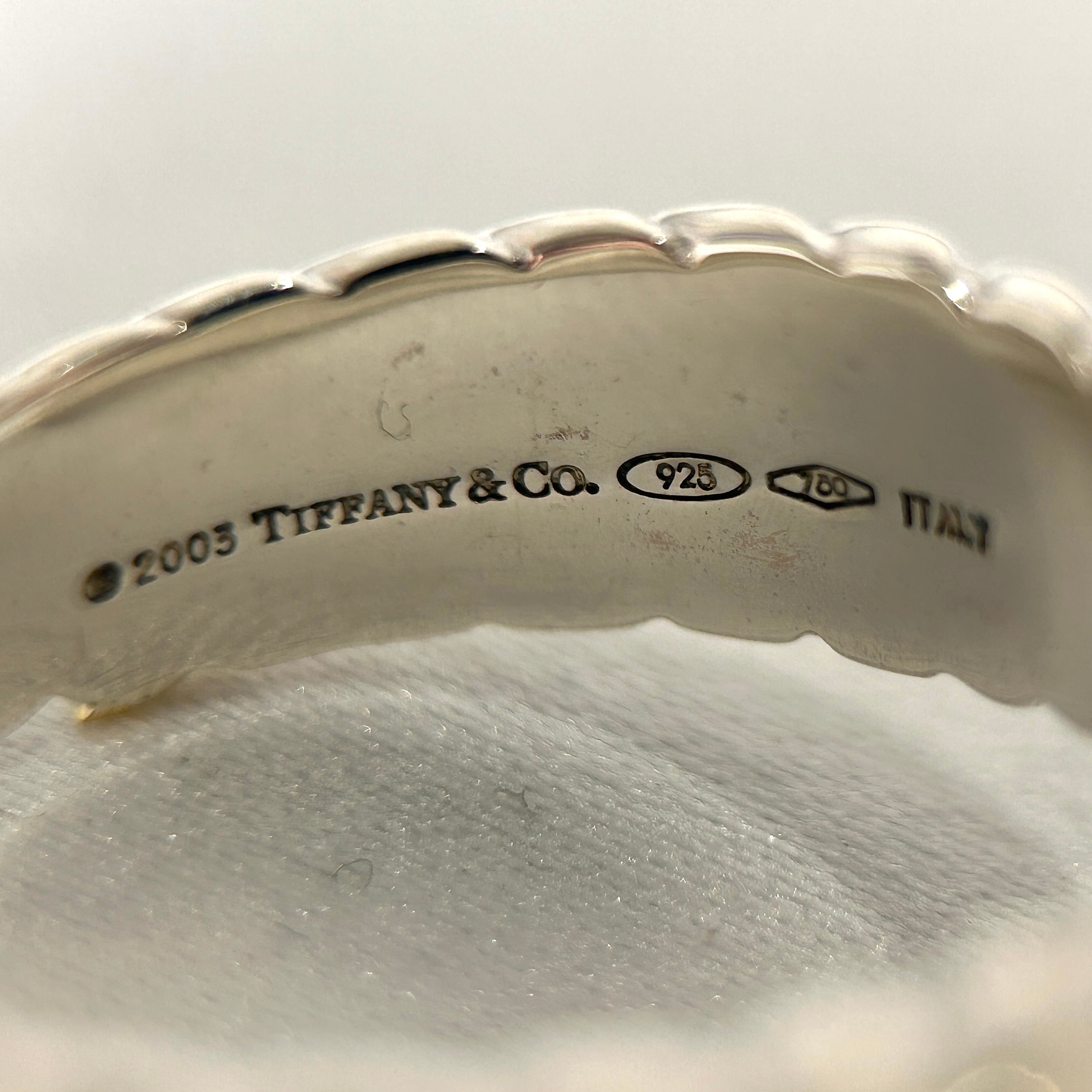 Tiffany&Co. 約10号 フェザーリーフ コンビ リング シルバー925 K18  