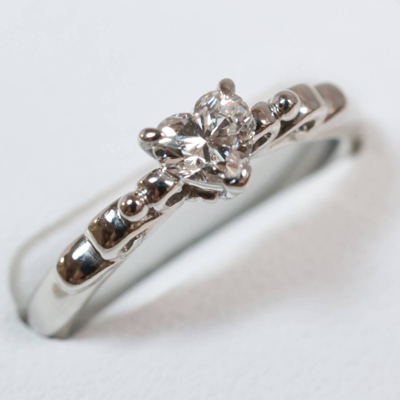 Pt900 K.uno ケイウノ ハートシェイプ ダイヤモンド 0.316ct F VS1  