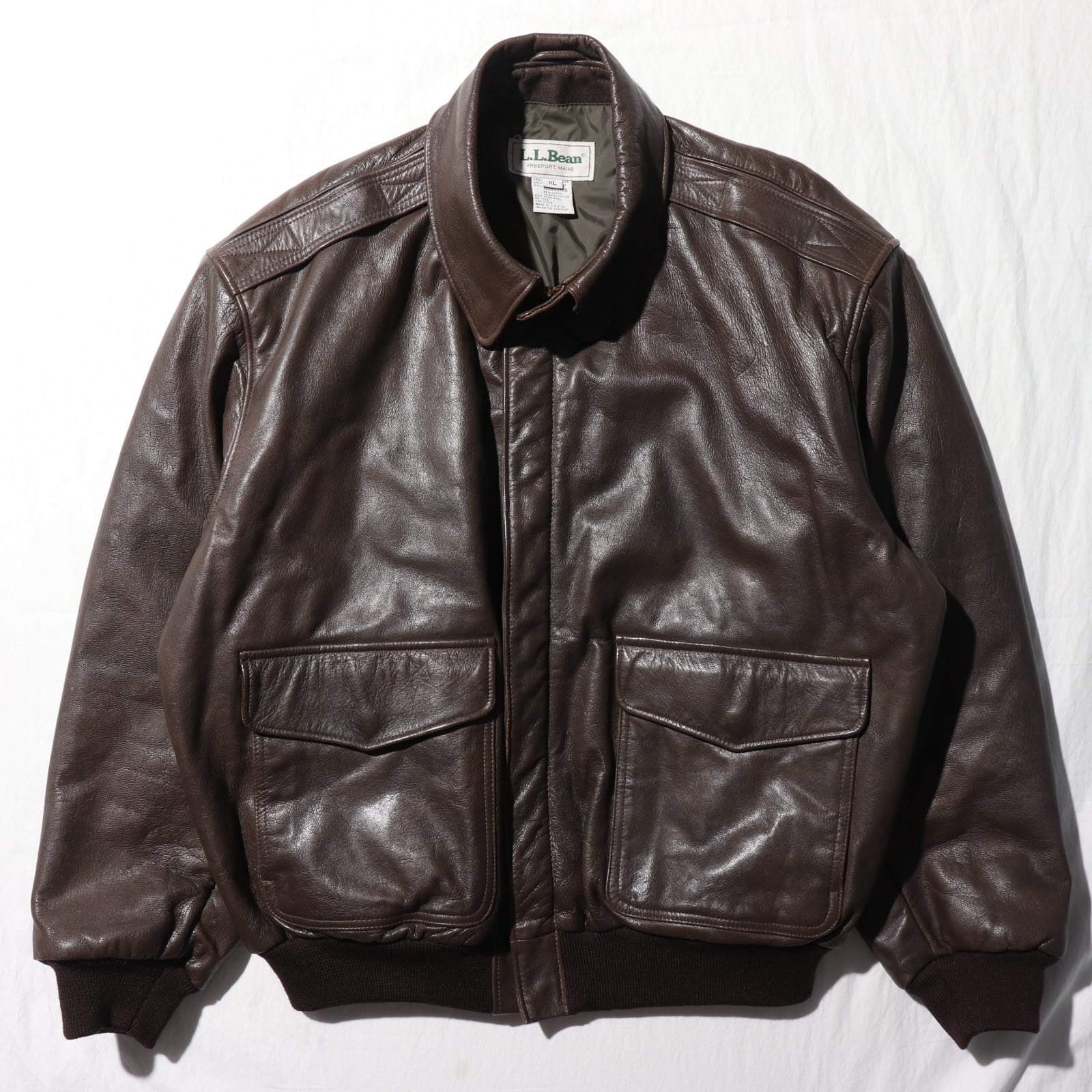 美品 XL USA Thinsulate中綿 エルエルビーン A-2 レザージャケット  