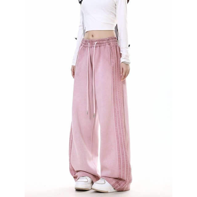 サイドラインワイドスウェットパンツ 2col R00499