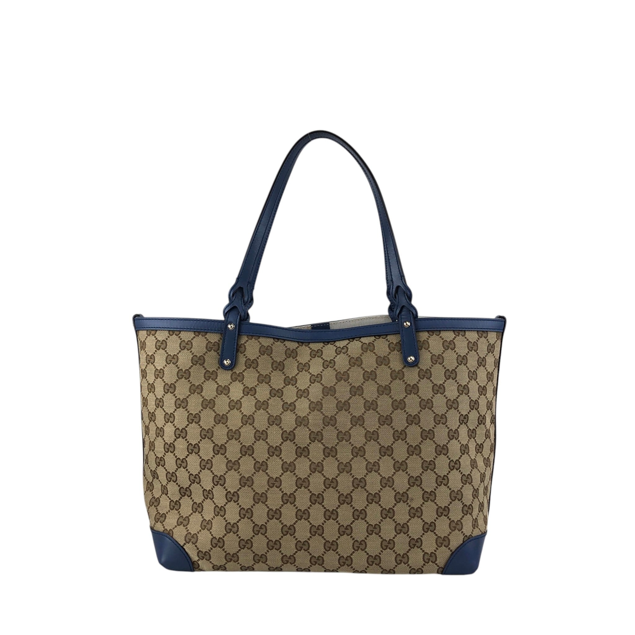 GUCCI グッチ GGスプリーム トートバッグ ベージュ ブルー キャンバス
