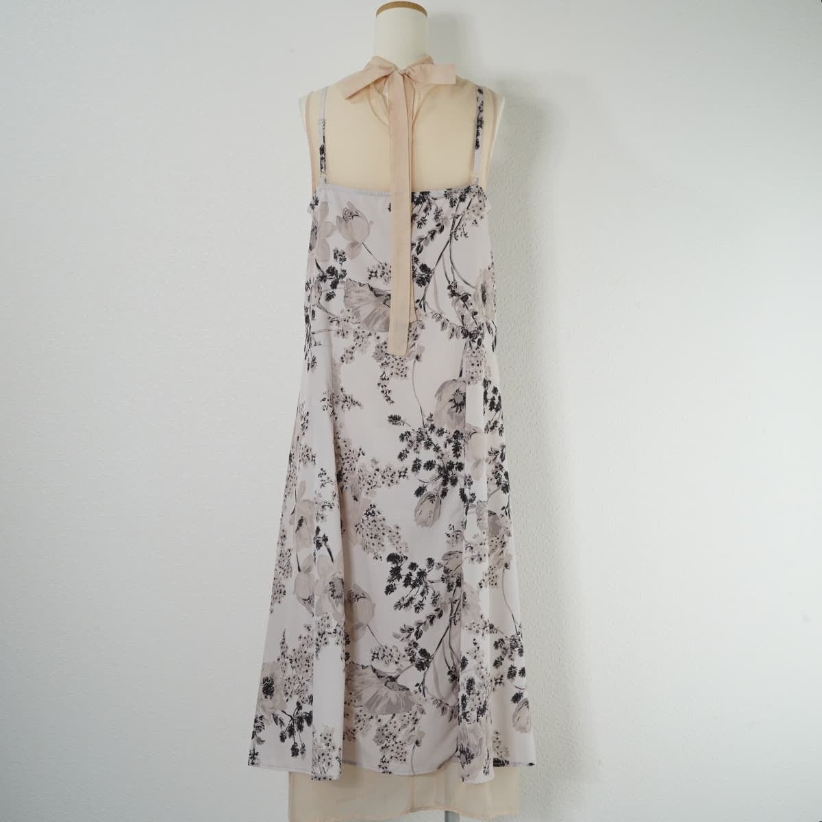 AMERI アメリ 2WAY FLOWER LAYERED SHEER DRESS フラワーレイヤード