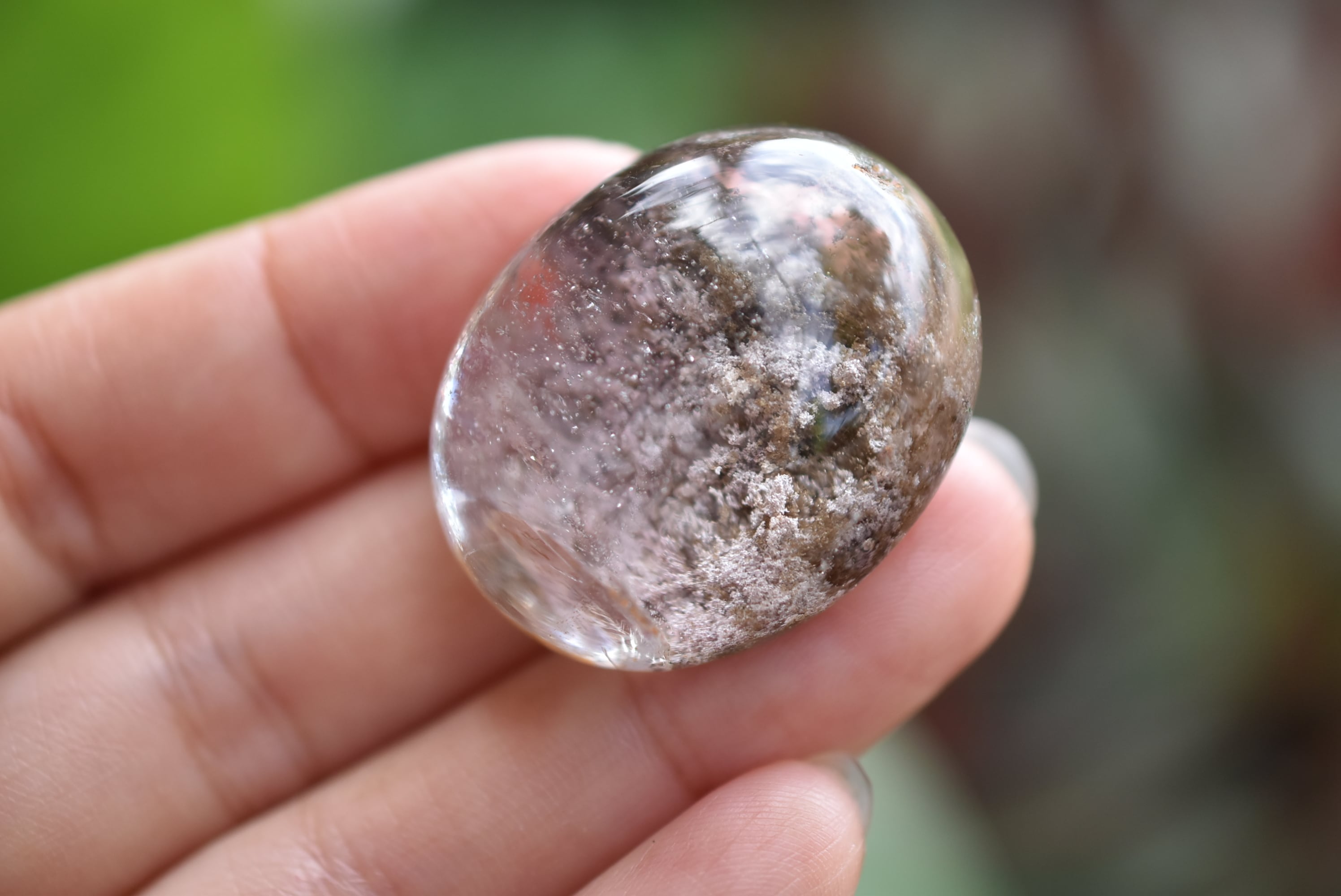 ガーデンクォーツ 穴あき ルース 天然石 インクォーツ a10122 ルース