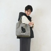 コーデュロイ刺繍トート シュナウザー