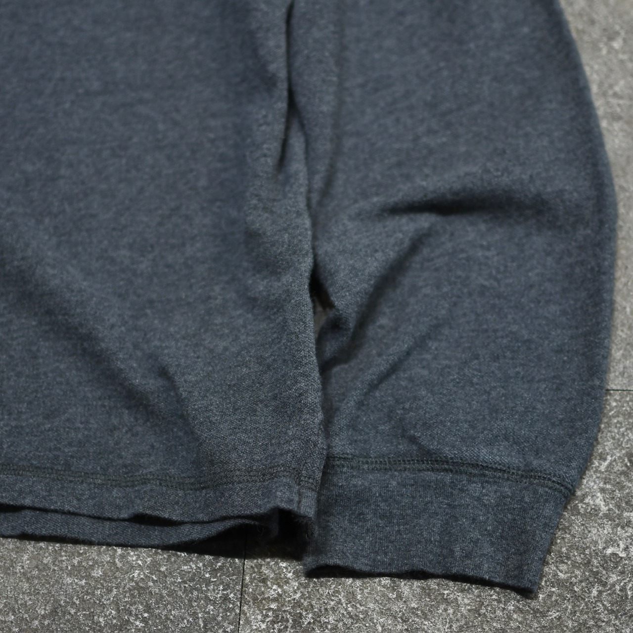 henry neck long sleeve tee charcoal gray